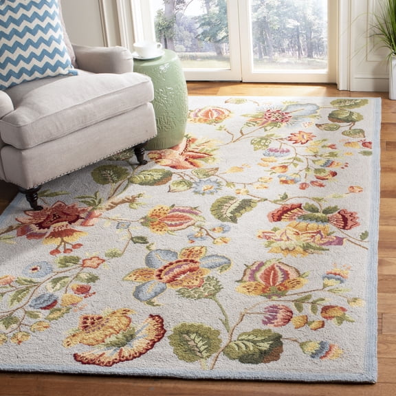 Safavieh Chelsea Hayleigh Bordered Wool Area Rug, Light Blue, 8' x 10'