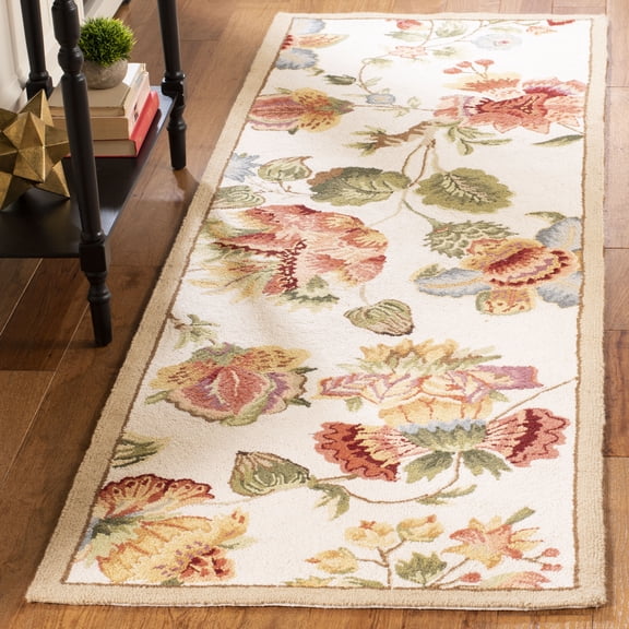 Safavieh Chelsea Hayleigh Bordered Wool Runner Rug, Ivory, 2'6" x 8'