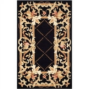 SAFAVIEH Chelsea Henderson Floral Wool Area Rug, Black, 1'8" x 2'6"