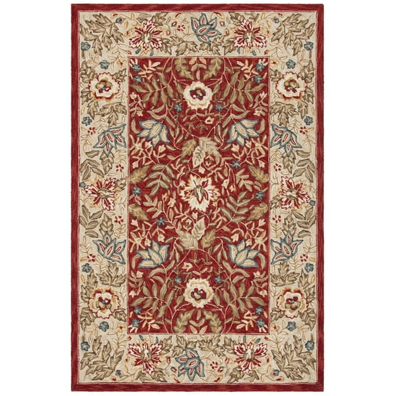 SAFAVIEH Chelsea Henrietta Oriental Area Rug, Red/Ivory, 5'3" x 8'3"