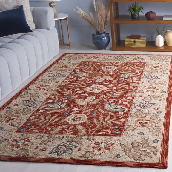 Safavieh Chelsea Henrietta Oriental Area Rug, Red/Ivory, 6' x 6' Square