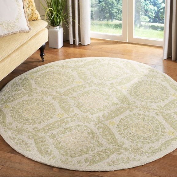 Safavieh Chelsea Hollie Geometric Area Rug, Beige/Green, 7'6" x 9'6" Oval