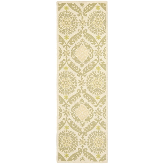 SAFAVIEH Chelsea Hollie Geometric Wool Area Rug, Beige/Green, 7'9" x 9'9"