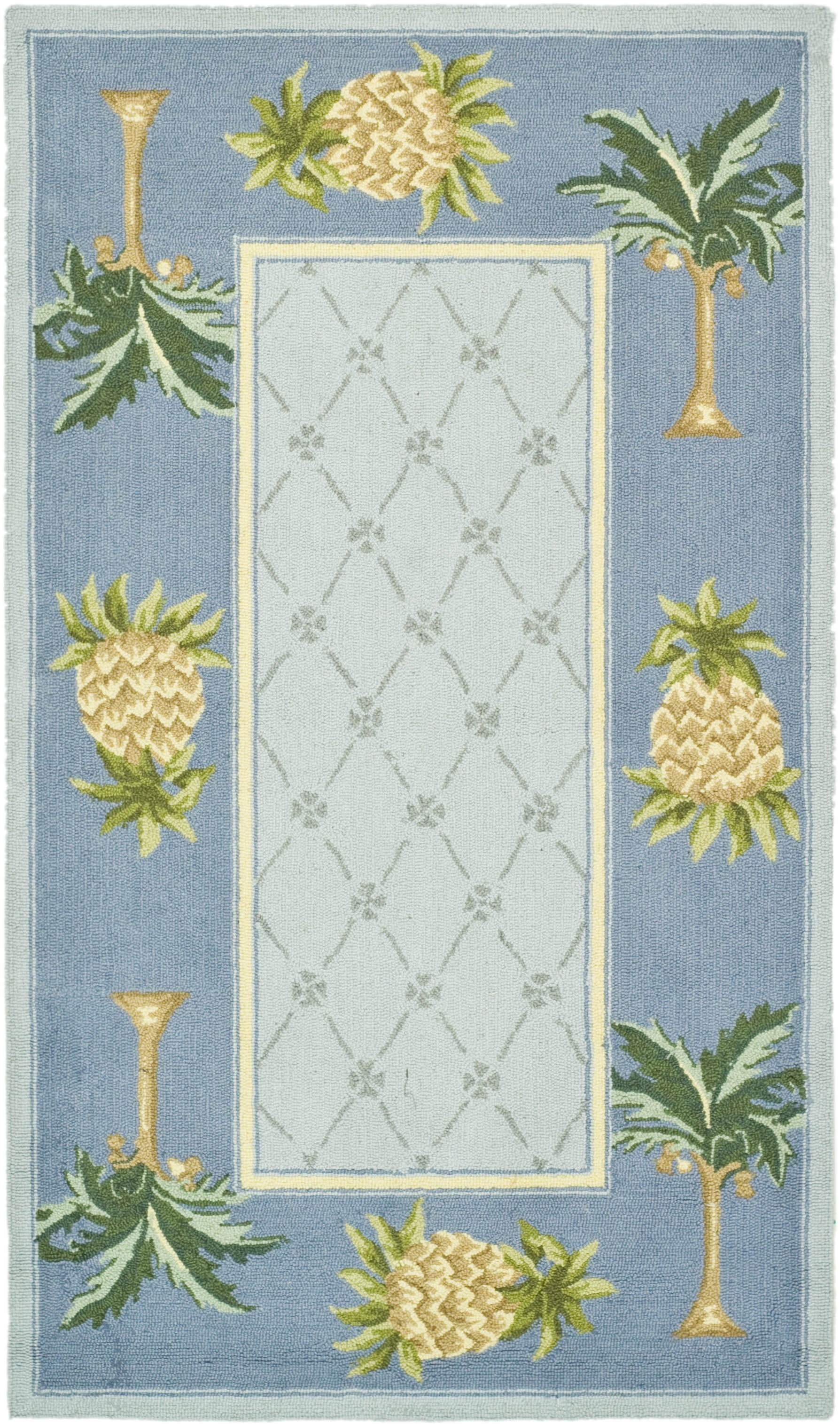 Pineapple Rug Wool SAFAVIEH Chelsea Imani Palm Tree Pineapple Lovers Wool Area Rug, Light ...