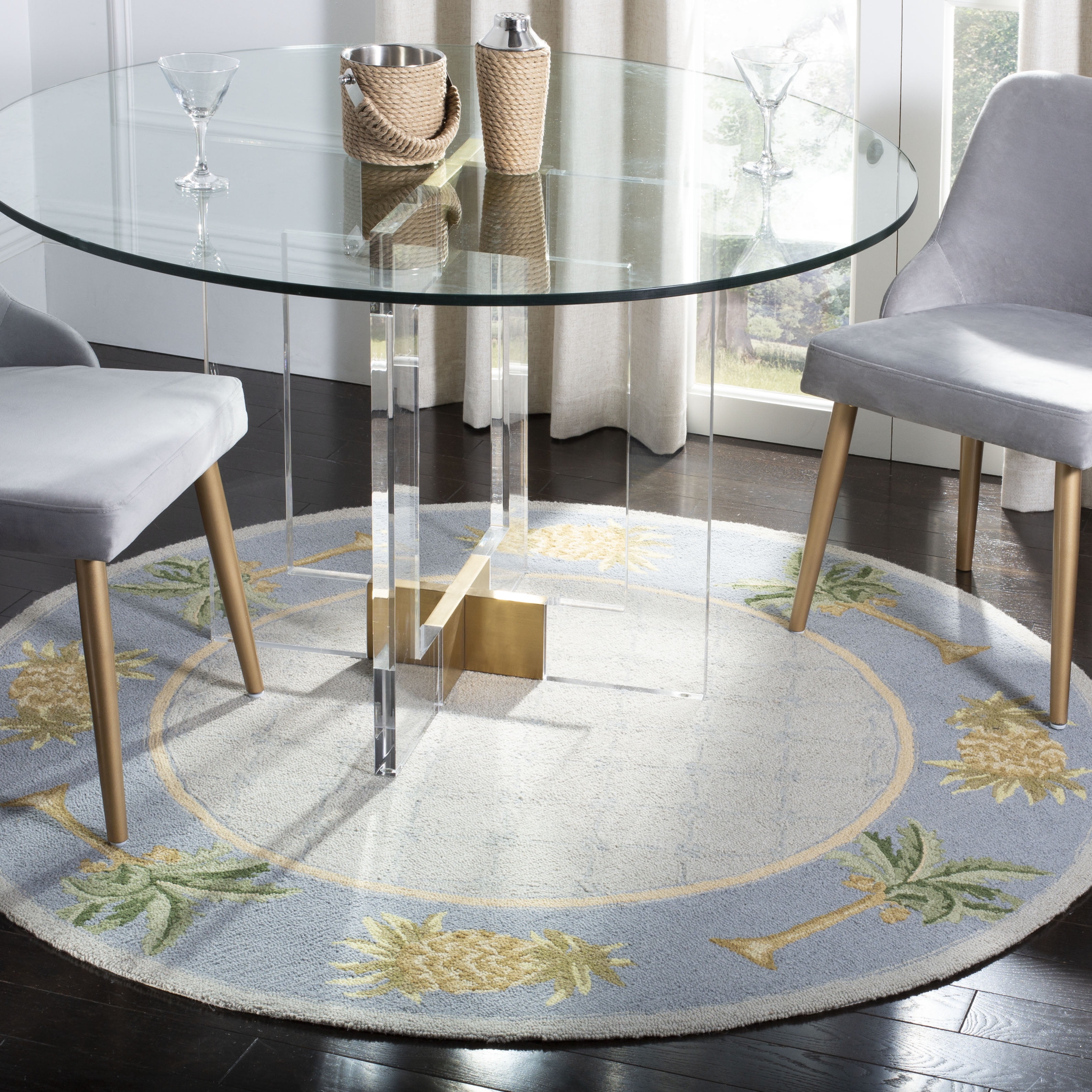 Pineapple Rug Wool Safavieh Chelsea Imani Palm Tree Pineapple Lovers Wool Area Rug, Light ...
