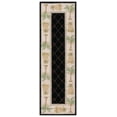 thumbnail image 1 of SAFAVIEH Chelsea Imani Palm Tree Pineapple Lovers Wool Runner Rug, Black/Ivory, 2'6" x 12', 1 of 9