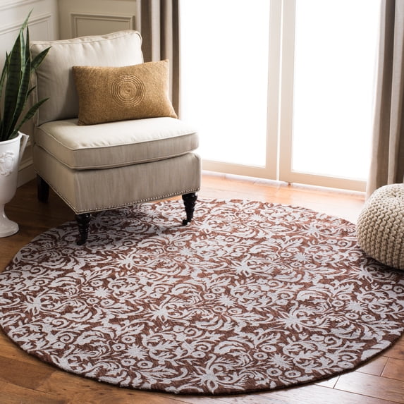 Safavieh Chelsea Jackalyn Geometric Area Rug, Brown/Gray, 5'6" x 5'6" Round