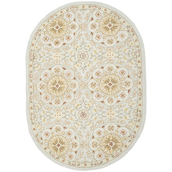 Safavieh Chelsea Janella Bordered Area Rug, Teal/Green, 7'6" x 9'6" Oval