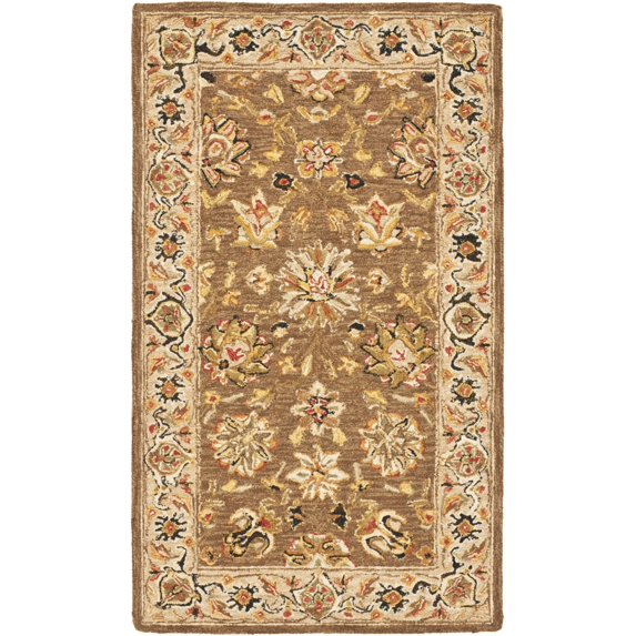 SAFAVIEH Chelsea Kaeden Floral Wool Area Rug, Brown/Ivory, 2'9" x 4'9"