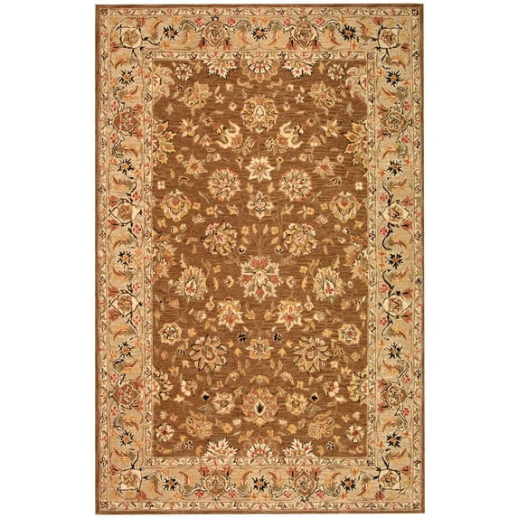 SAFAVIEH Chelsea Kaeden Floral Wool Area Rug, Brown/Ivory, 8'9" x 11'9"