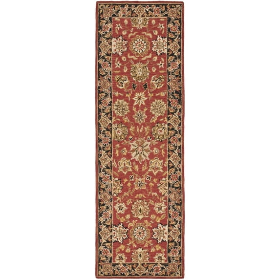 SAFAVIEH Chelsea Kaeden Floral Wool Runner Rug, Rose/Black, 2'6" x 6'