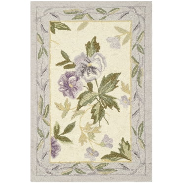 SAFAVIEH Chelsea Kameron Floral Wool Area Rug, Ivory, 1'8" x 2'6"