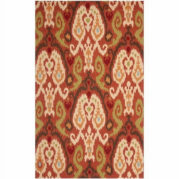 SAFAVIEH Chelsea Landen Southwestern Wool Area Rug, Rust/Multi, 7'9" x 9'9"