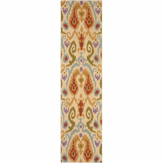 SAFAVIEH Chelsea Landen Southwestern Wool Runner Rug, Ivory/Multi, 2'6" x 10'
