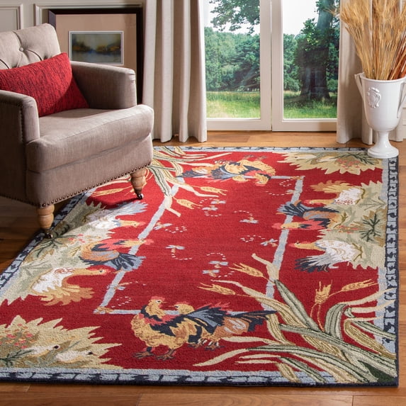 Safavieh Chelsea Lanford Animal Wool Area Rug, Burgundy, 2'6" x 4'