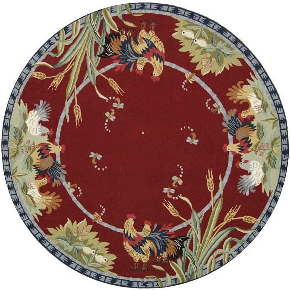 Chelsea Hand-Hooked Red Wool Rooster Area Rug