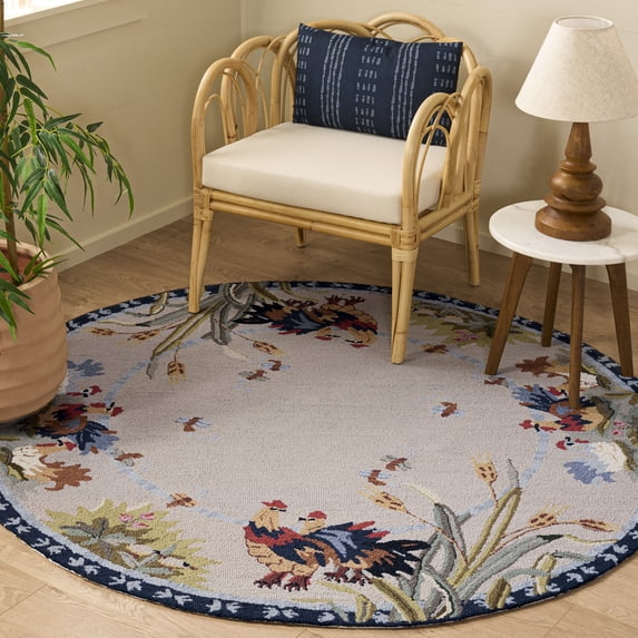 Safavieh Chelsea Lanford Animal Wool Area Rug, Ivory, 3' x 3' Round