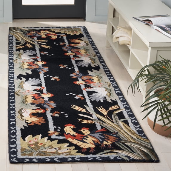 Safavieh Chelsea Lanford Animal Wool Runner Rug, Black, 2'6" x 6'