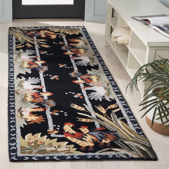 Safavieh Chelsea Lanford Animal Wool Runner Rug, Black, 2'6" x 8'