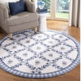 thumbnail image 1 of Safavieh Chelsea Lara Bordered Wool Area Rug, Ivory/Blue, 4'6" x 6'6" Oval, 1 of 8