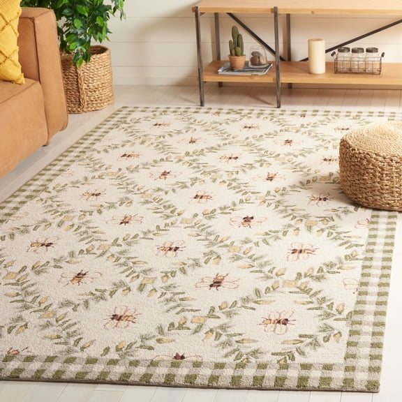 Safavieh Chelsea Lara Bordered Wool Area Rug, Ivory/Green, 6' x 9'