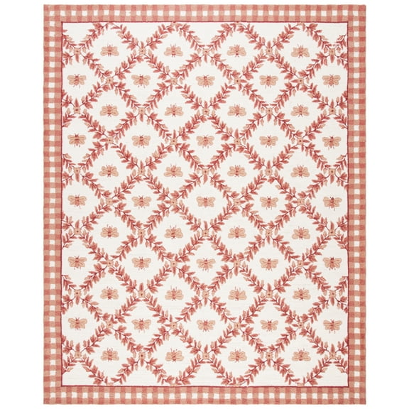 SAFAVIEH Chelsea Lara Floral Wool Area Rug, Ivory/Rose, 2'6" x 4'