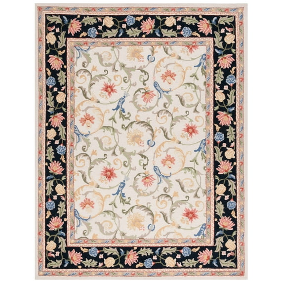 SAFAVIEH Chelsea Lorna Bordered Area Rug, Ivory/Black, 8' x 10'
