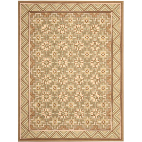 SAFAVIEH Chelsea Lyssa Geometric Wool Area Rug, Beige, 5'3" x 8'3"