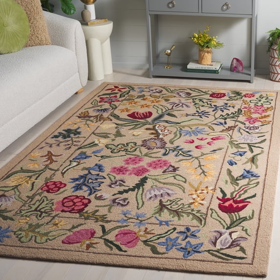 Safavieh Chelsea Mabelle Floral Wool Area Rug, Beige/Pink, 2'9" x 4'9"