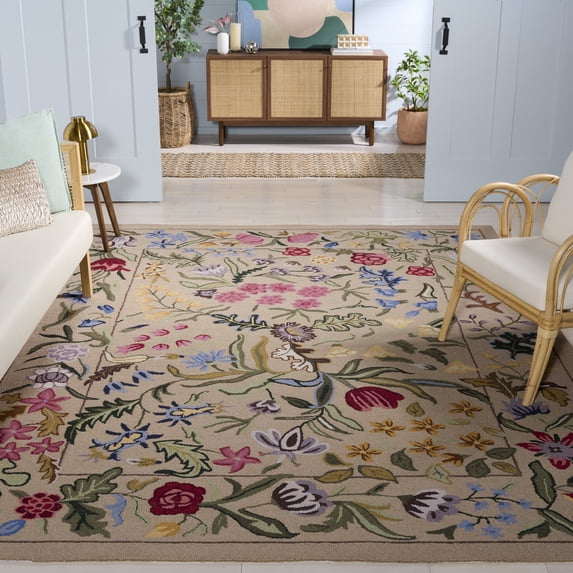 Safavieh Chelsea Mabelle Floral Wool Area Rug, Beige/Pink, 8' x 10'