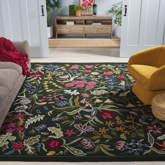 Safavieh Chelsea Mabelle Floral Wool Area Rug, Green/Pink, 8' x 10'