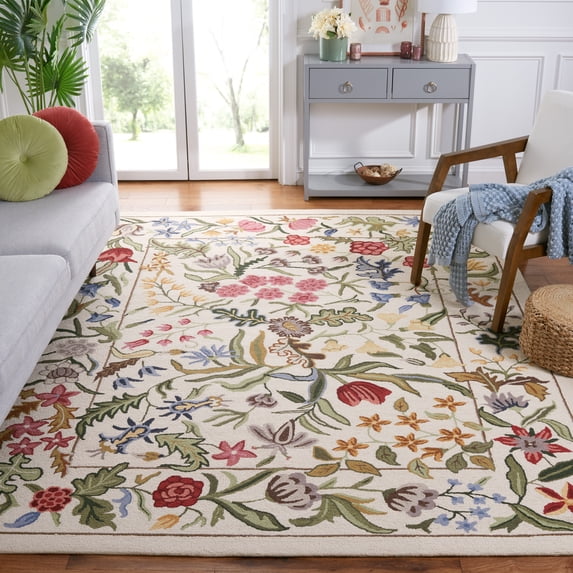 Safavieh Chelsea Mabelle Floral Wool Area Rug, Ivory/Green, 10' x 14'