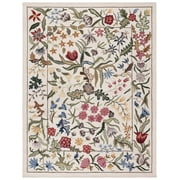 SAFAVIEH Chelsea Mabelle Floral Wool Runner Rug, Ivory/Green, 2'3" x 5'