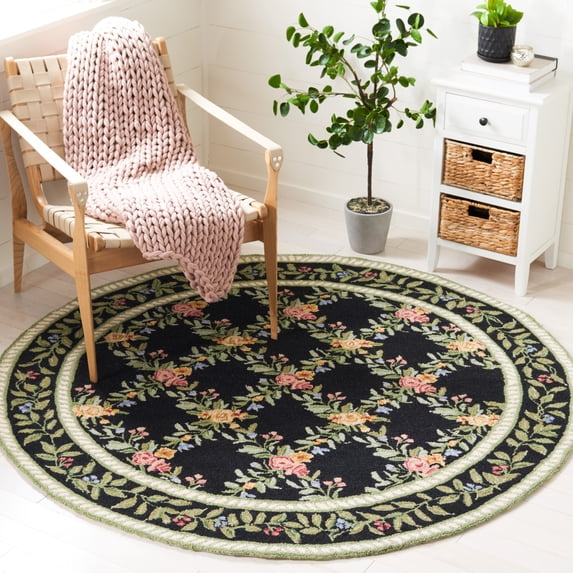 Safavieh Chelsea Makayla Bordered Area Rug, Black, 3' x 3' Round