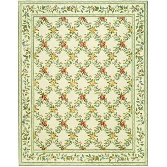 SAFAVIEH Chelsea Makayla Floral Wool Area Rug, Ivory, 3'9" x 5'9"