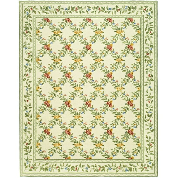 SAFAVIEH Chelsea Makayla Floral Wool Area Rug, Ivory, 5'3" x 8'3"