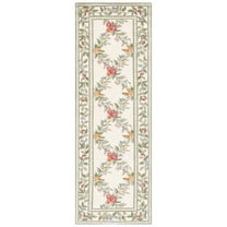SAFAVIEH Chelsea Makayla Floral Wool Runner Rug, Ivory, 2'6" x 10'