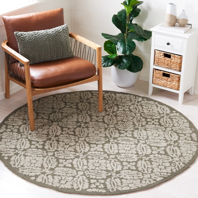 Safavieh Chelsea Margery Geometric Area Rug, Sage, 5'6" x 5'6" Round