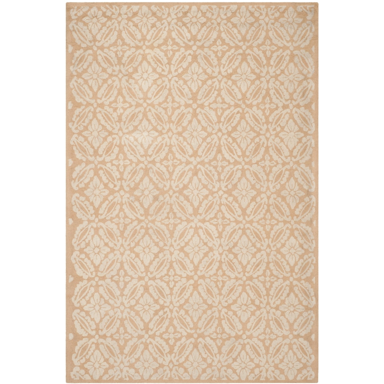 Blush Floral Wool Handmade Reversible 6' x 9' Rug