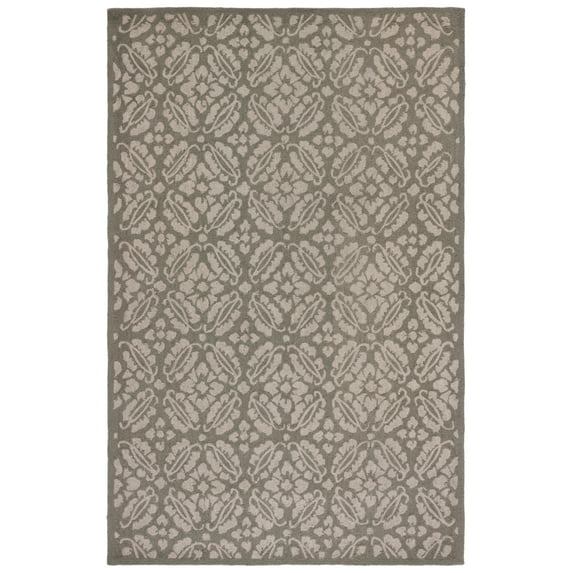 SAFAVIEH Chelsea Margery Geometric Wool Area Rug, Sage, 3'9" x 5'9"