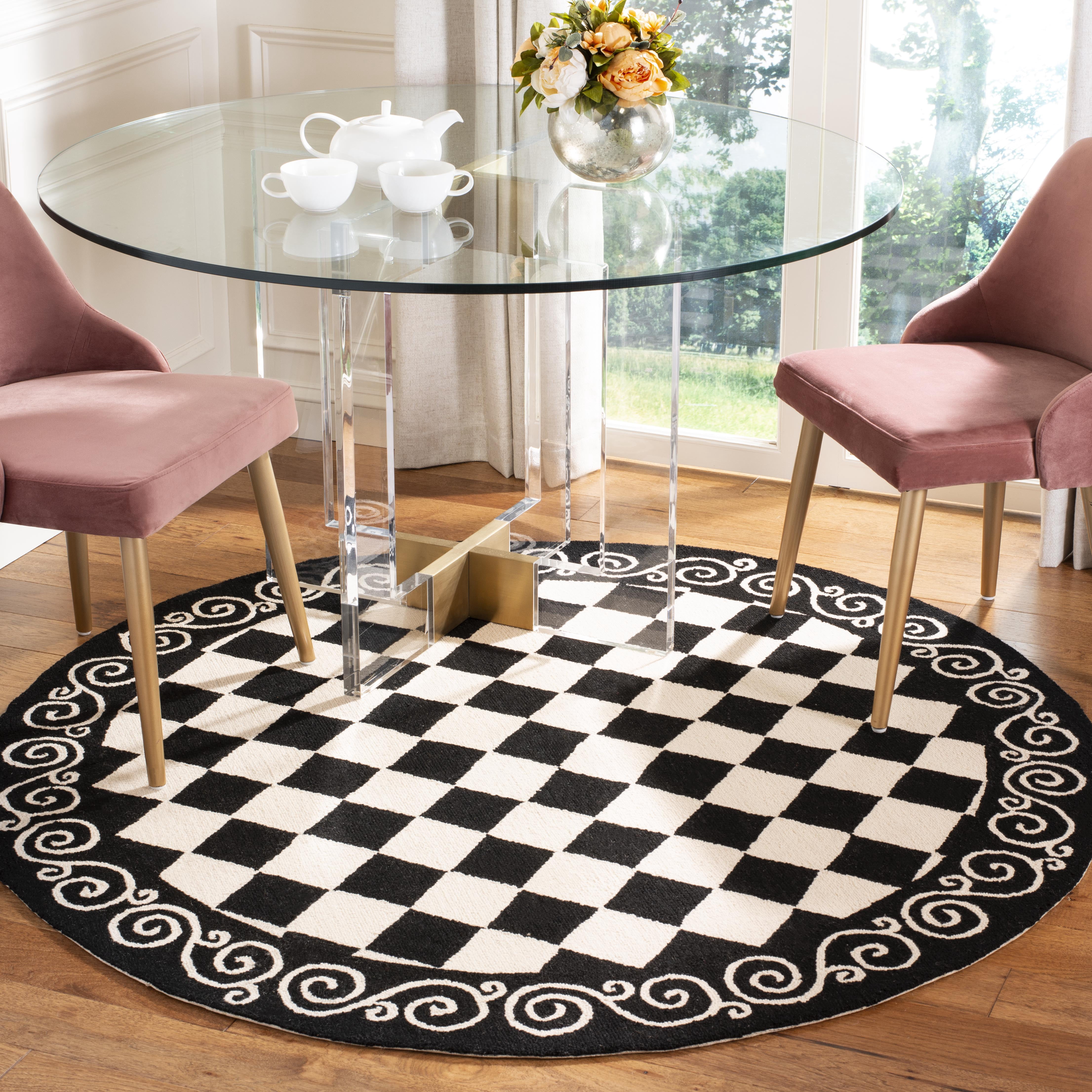 Safavieh Chelsea Marilou Bordered Wool Area Rug, Black/Ivory, 3' x 3 ...