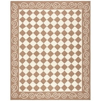 SAFAVIEH Chelsea Marilou Checkered Wool Area Rug, Brown/Ivory, 8'9" x 11'9"