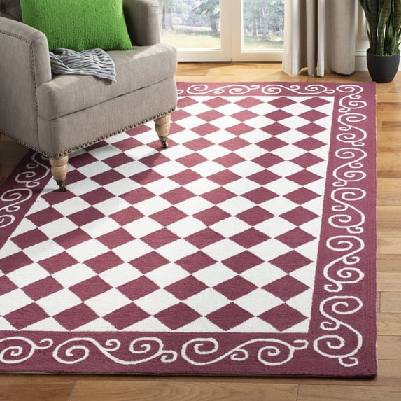 Safavieh Chelsea Marilou Bordered Wool Area Rug, Burgundy/Ivory, 2'9" x 4'9"