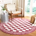 thumbnail image 1 of Safavieh Chelsea Marilou Bordered Wool Area Rug, Burgundy/Ivory, 8' x 8' Round, 1 of 8