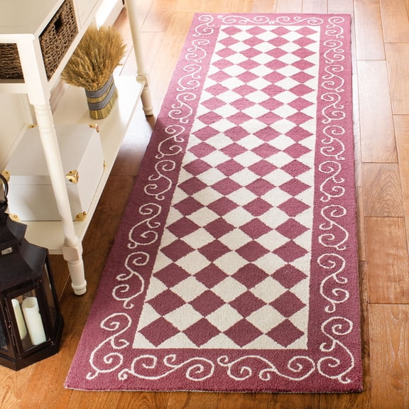 Safavieh Chelsea Marilou Bordered Wool Runner Rug, Burgundy/Ivory, 2'6" x 12'
