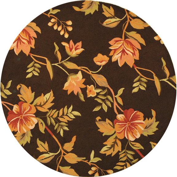 Safavieh Chelsea Maximillian Floral Area Rug, Brown/Multi, 5'6" x 5'6" Round