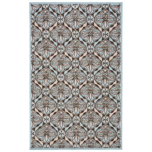 SAFAVIEH Chelsea Meridith Floral Wool Area Rug, Brown/Blue, 3'9" x 5'9"