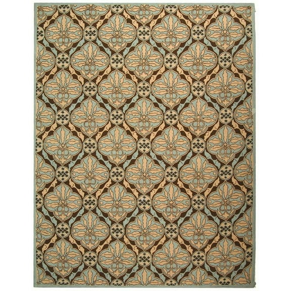 SAFAVIEH Chelsea Meridith Floral Wool Area Rug, Brown/Blue, 5'3" x 8'3"