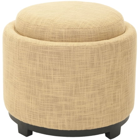 SAFAVIEH Chelsea Modern Glam Round Tray Storage Ottoman, Gold