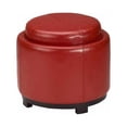 thumbnail image 1 of SAFAVIEH Chelsea Modern Glam Round Tray Storage Ottoman, Red, 1 of 1